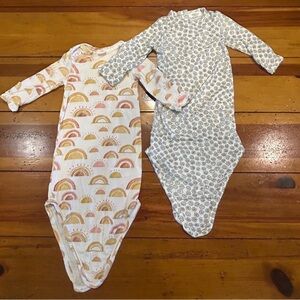 2 0-3M Angel Dear Bamboo Knotted Gowns